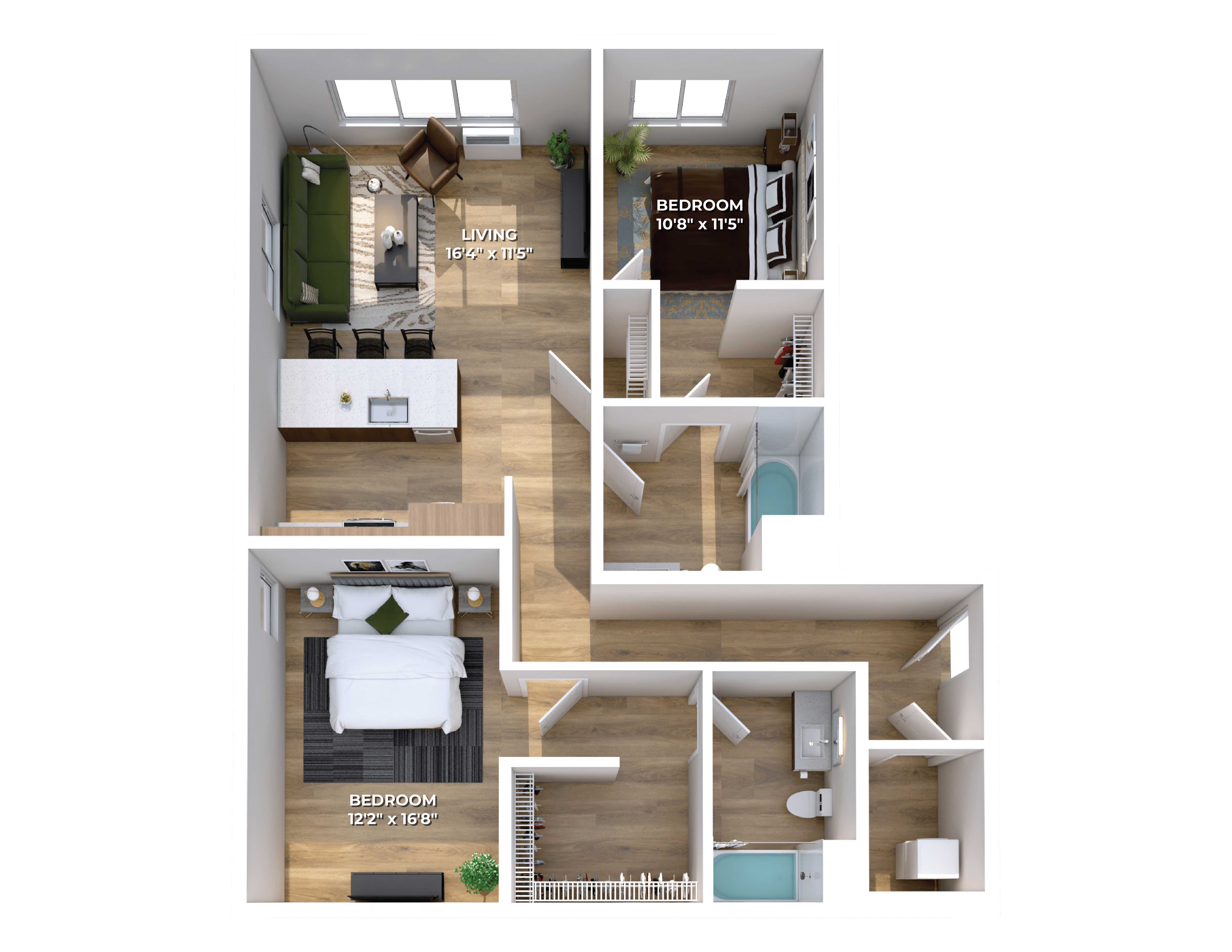 Floor plan layout diagram for Two Bedroom C5